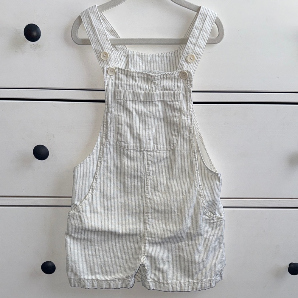 Zara Cream Striped Kids Overalls